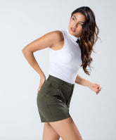 Khaki Pleated Short