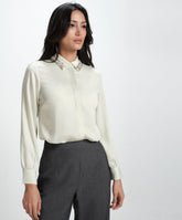 Collar Bead Detailed Chiffon Shirt