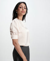 Half Sleeve Gliitter Dotted Satin Top