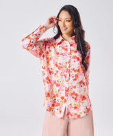 Oversized Orange Printed Shirt