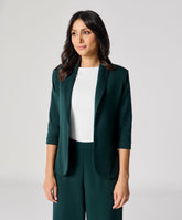 Curved Label Collared Classic Jacket- Green