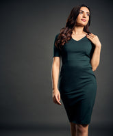 Vneck Bodycon Green Dress