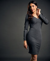 Ponte Shift Grey Dress