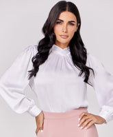 High Vneck Pleated Top