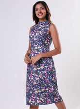 Printed Mixed Shift Dress