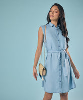 Tencel Side Slit Shirt Dress