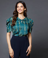 Chiffon Printed Vneck Top