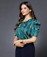 Chiffon Printed Vneck Top