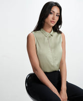 Sleeveless Embelished Elegant Formal Top-Light Green