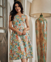 Printed Sweet Heart Princess Line Dress