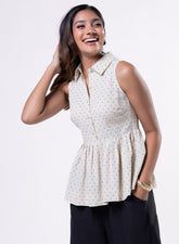 Halter Neck Peplum Top