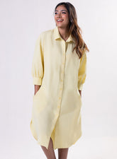 Puffed Sleeve Shirt Top-Yellow