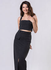 Ponte Skirt And Top Set Black - Skirt