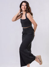 Ponte Skirt And Top Set Black - Skirt