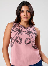 Sleeveless Embroidered Top