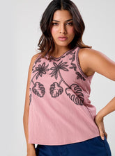 Sleeveless Embroidered Top