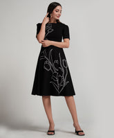 Tulip Embroidered Skater Dress