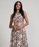 Halter Neck Printed Floral Dress