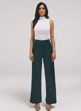 Flared Leg Formal Pant - Dark Green