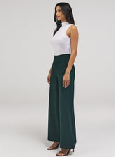 Flared Leg Formal Pant - Dark Green