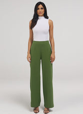 Flared Leg Formal Pants - Green