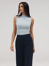 Rib Skinny Top - Pale Blue