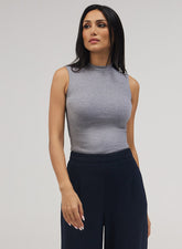 Rib Skinny Top - Light Grey