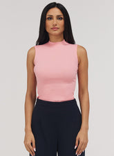 Rib Skinny Top - Peach Pink