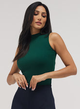 Rib Skinny Top - Dark Green