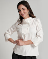Front Buttoned Separated Collar Shirt