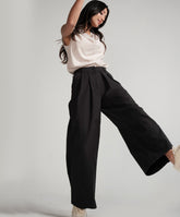 Flared Comfy Side Pocket Black Pant