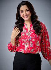 Paisley Printed Long Sleeve Top