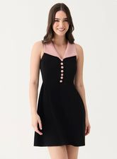 Mini Length Large Lapel Dress