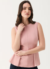 Front Open Sleeveless Top - Pink