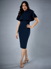 Cape Attached Bodycon Dress