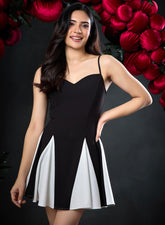 Sweetheart Neckline Paneled Mini Dress