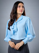 Pearl Button Sky Blue Top