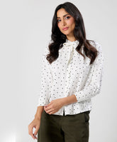 Bow Ditsy Floral Long Sleeve Cotton Top