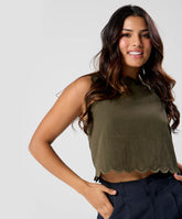Scalloped Neck Cotton Top