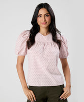 Curved Neck Cut Short Sleeve Cotton Top