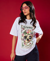 Gardener Skull Printed Oversized Tshirt
