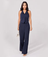 Flared Leg Formal Navy Blue Pant