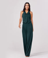 Flared Leg Formal Dark Green Pant