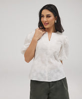 Three Quarter Sleeve Cutlon Top