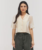 Lapel Detailed Embroidered Top