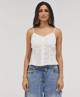 Front Buttoned Delicate Top