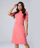 High Neck Midi Length Formal Dress