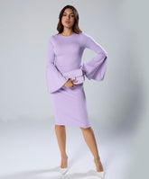 Sleeve Split Bodycon Ponte Dress