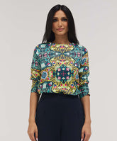 Half Sleeve Chiffon Top With A Cuffed Sleeve