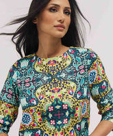 Half Sleeve Chiffon Top With A Cuffed Sleeve